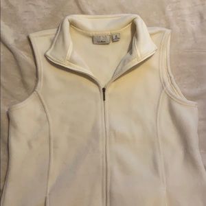 🆕White LL Bean Soft Fleece Vest